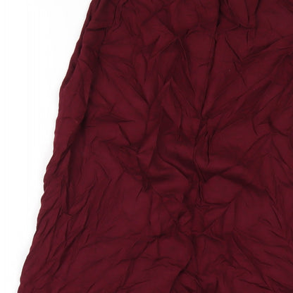 Stradivarius Womens Purple Viscose A-Line Skirt Size S Zip