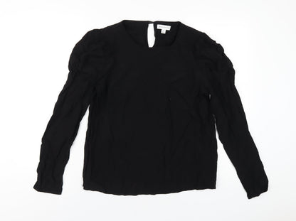 Womens UK Size 14 Warehouse Black Basic T-Shirt