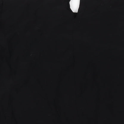 Womens UK Size 14 Warehouse Black Basic T-Shirt