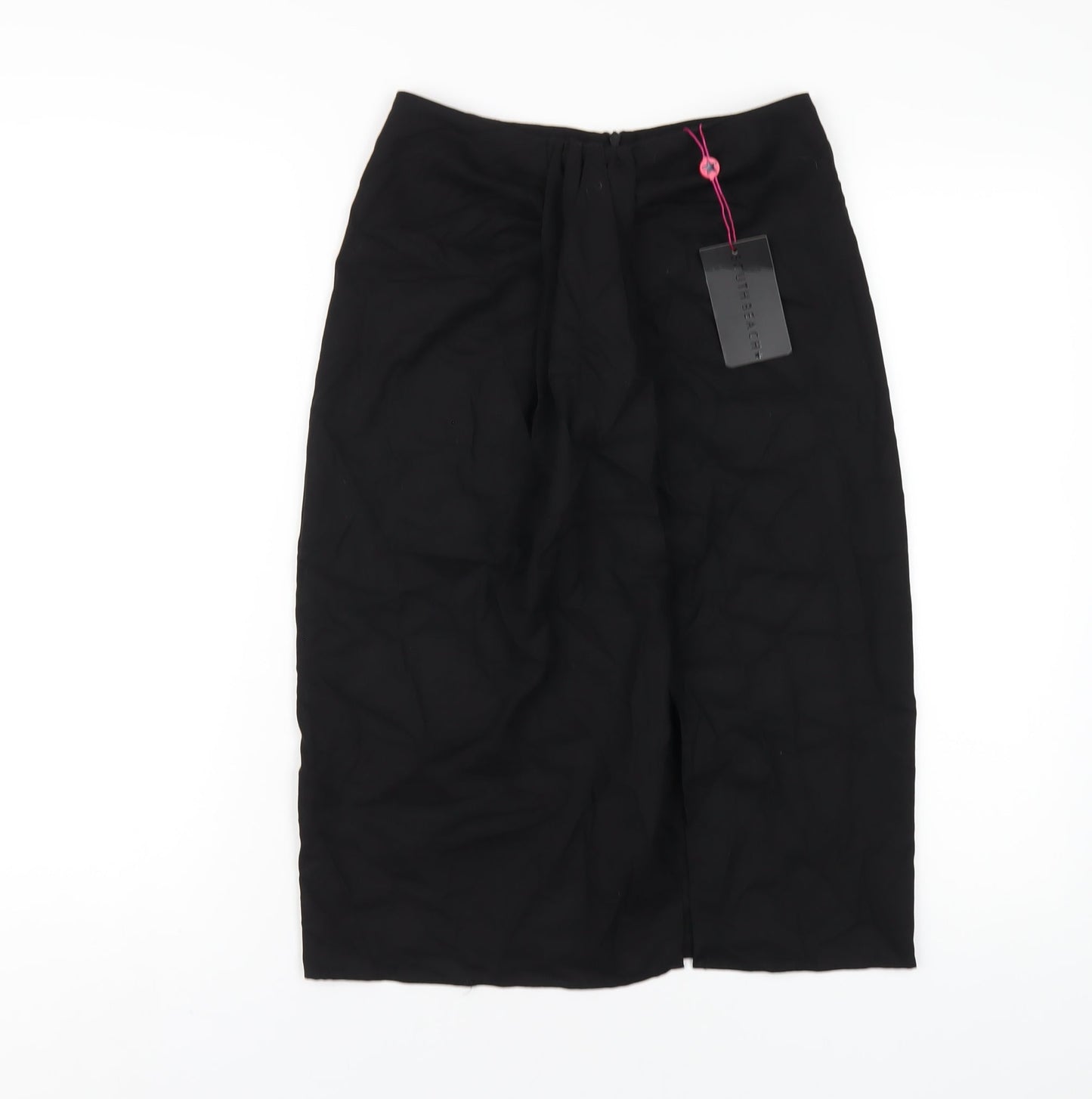 South Beach Womens Black Polyester A-Line Skirt Size 10 Zip