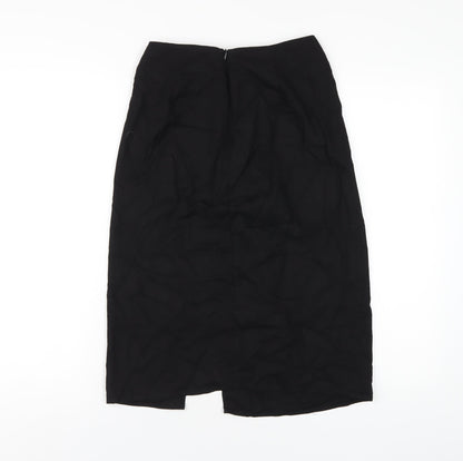 South Beach Womens Black Polyester A-Line Skirt Size 10 Zip