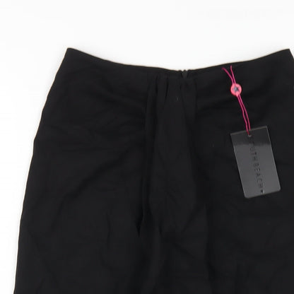 South Beach Womens Black Polyester A-Line Skirt Size 10 Zip