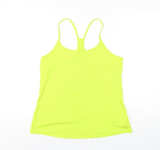 GOODMOVE Womens Green Polyester Camisole T-Shirt Size 16 Scoop Neck Pullover