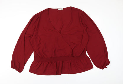 Womens UK Size 24 Oasis Red Basic Blouse