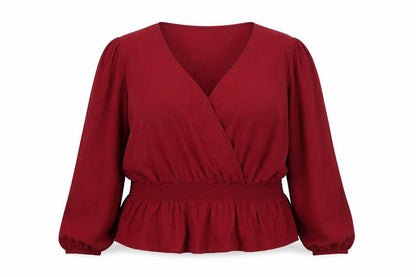 Womens UK Size 24 Oasis Red Basic Blouse