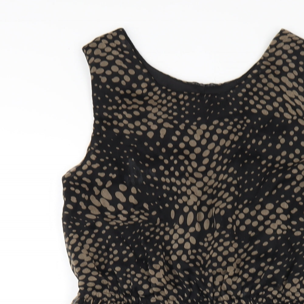 AX Paris Womens Black Herringbone Polyester A-Line Size 8 Scoop Neck Pullover