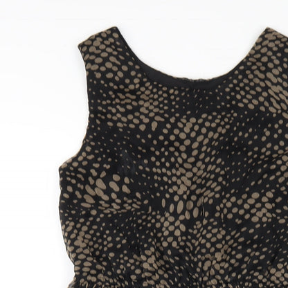 AX Paris Womens Black Herringbone Polyester A-Line Size 8 Scoop Neck Pullover