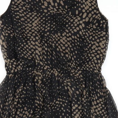 AX Paris Womens Black Herringbone Polyester A-Line Size 8 Scoop Neck Pullover