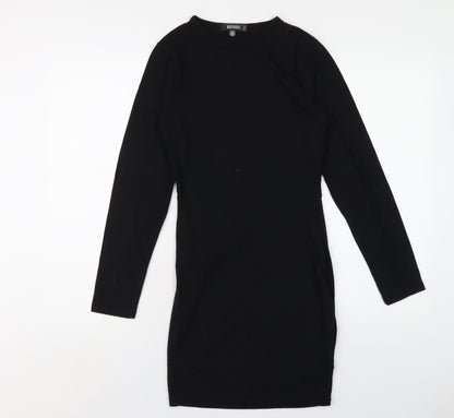 Missguided Womens Black Polyester Bodycon Size 6 Round Neck Pullover