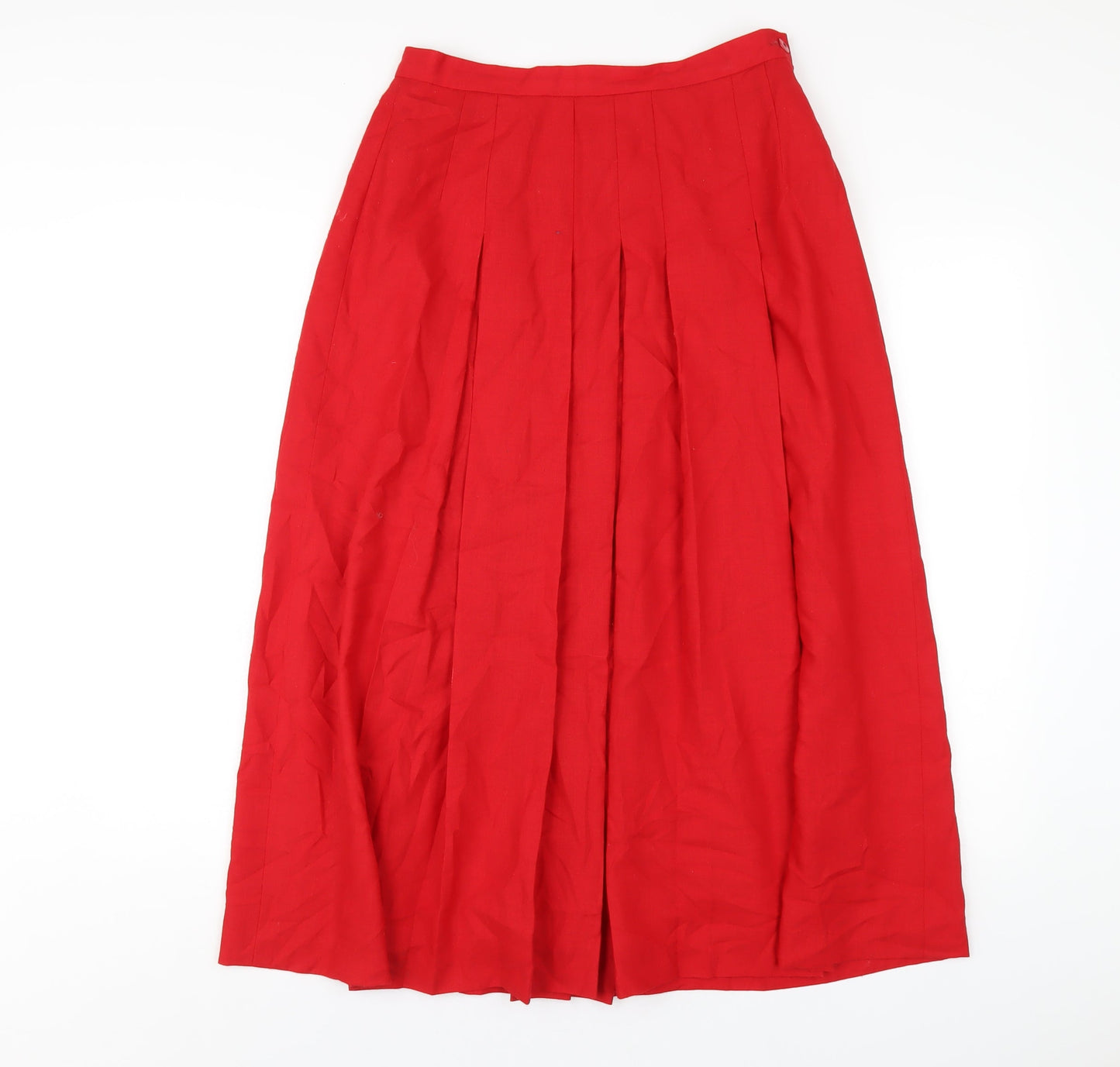 Country Casuals Womens Red Polyester A-Line Skirt Size 12 Zip