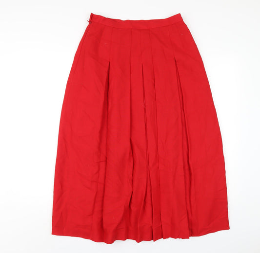 Country Casuals Womens Red Polyester A-Line Skirt Size 12 Zip