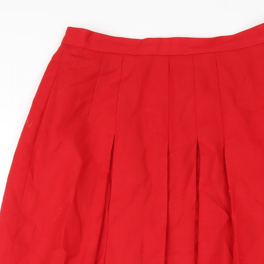 Country Casuals Womens Red Polyester A-Line Skirt Size 12 Zip
