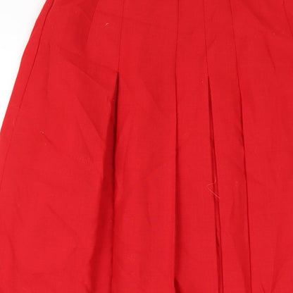Country Casuals Womens Red Polyester A-Line Skirt Size 12 Zip