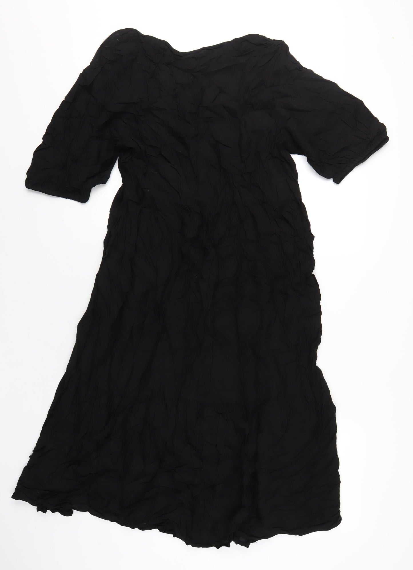 H&M Womens Black Viscose A-Line Size M V-Neck Pullover