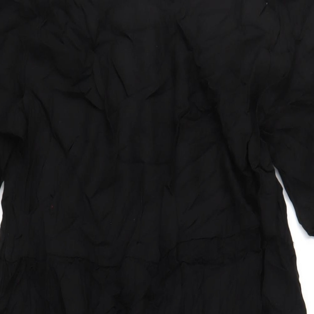 H&M Womens Black Viscose A-Line Size M V-Neck Pullover