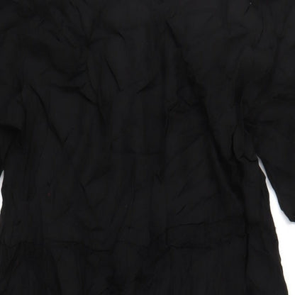 H&M Womens Black Viscose A-Line Size M V-Neck Pullover