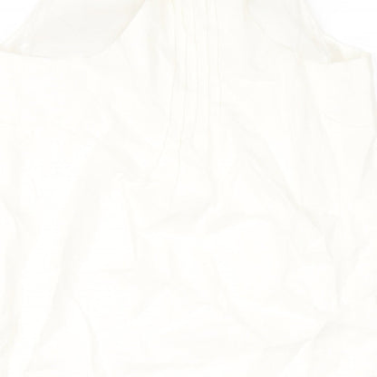 NEXT Womens Ivory Linen Tank Dress Size 8 Round Neck Pullover