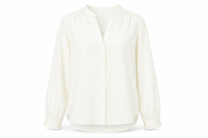 H&M Womens Ivory Polyester Basic Blouse Size 10 V-Neck