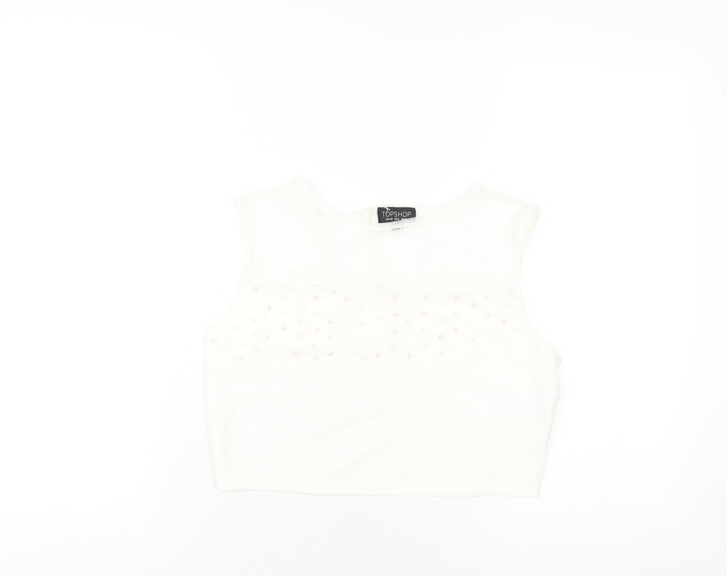 Womens UK Size 12 Topshop Ivory Basic Tank