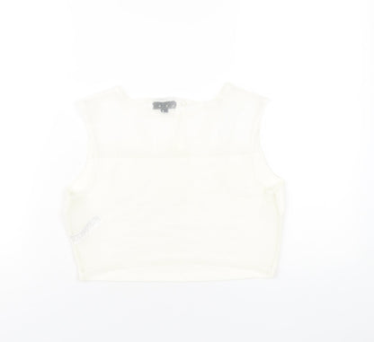 Womens UK Size 12 Topshop Ivory Basic Tank