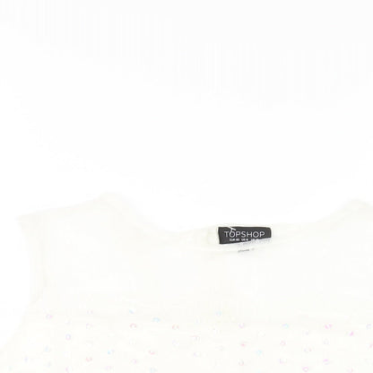 Womens UK Size 12 Topshop Ivory Basic Tank