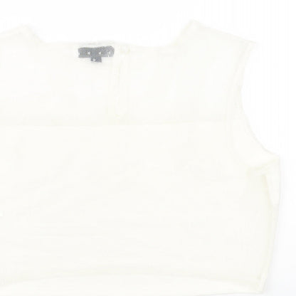 Womens UK Size 12 Topshop Ivory Basic Tank