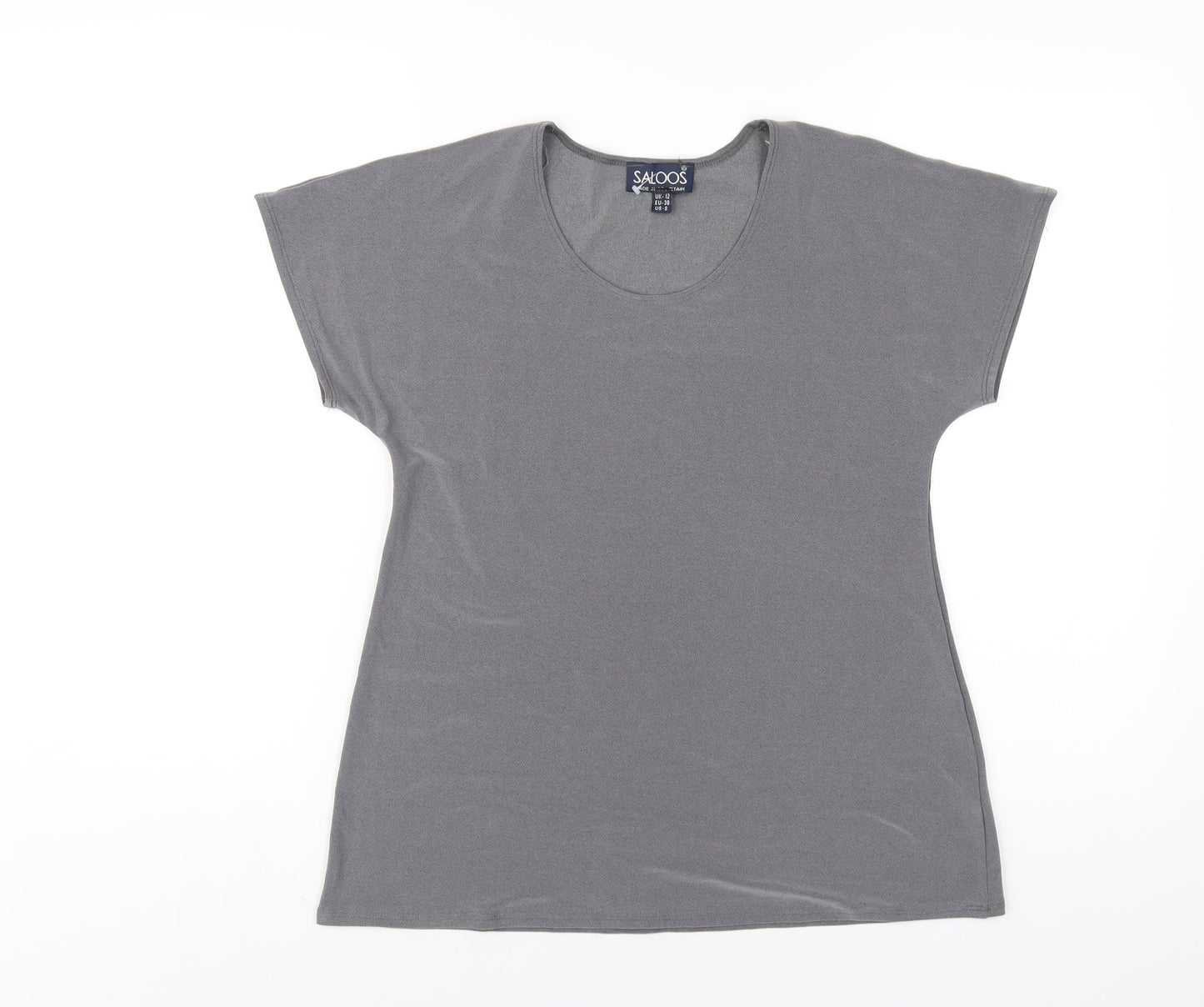 Womens UK Size 12 Saloos Grey Basic T-Shirt