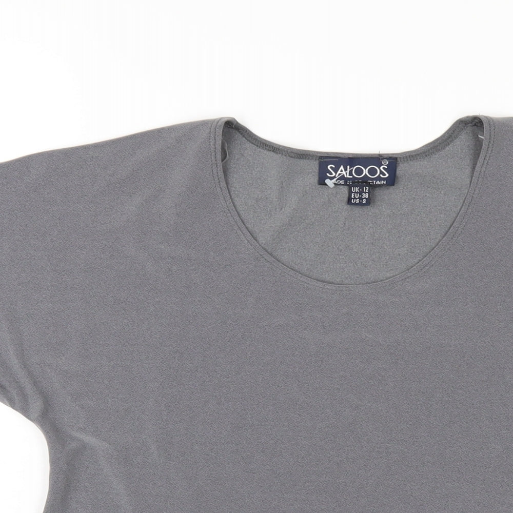 Womens UK Size 12 Saloos Grey Basic T-Shirt