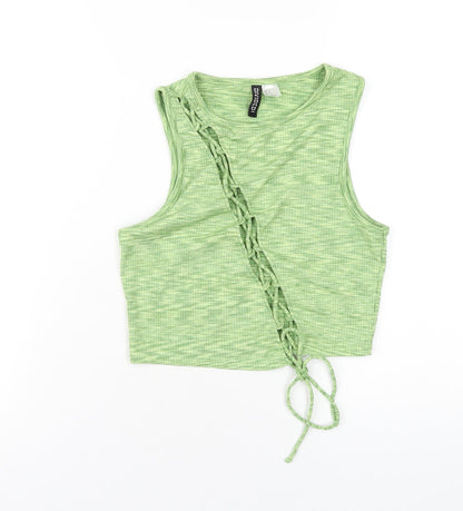 Womens UK Size S H&M Green Basic Tank