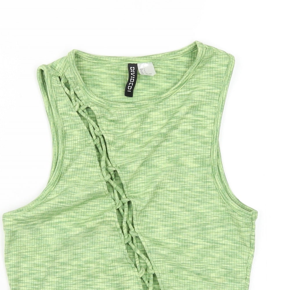 Womens UK Size S H&M Green Basic Tank