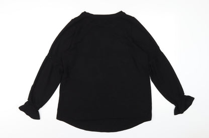 Womens UK Size 12 River Island Black Basic T-Shirt