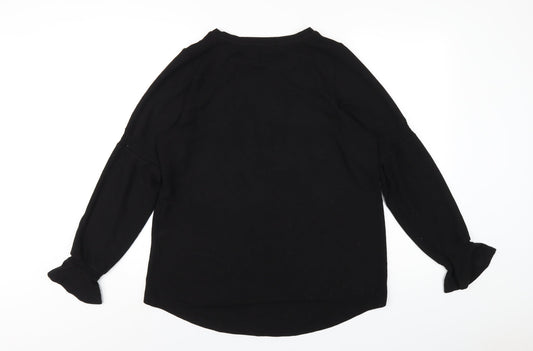 Womens UK Size 12 River Island Black Basic T-Shirt