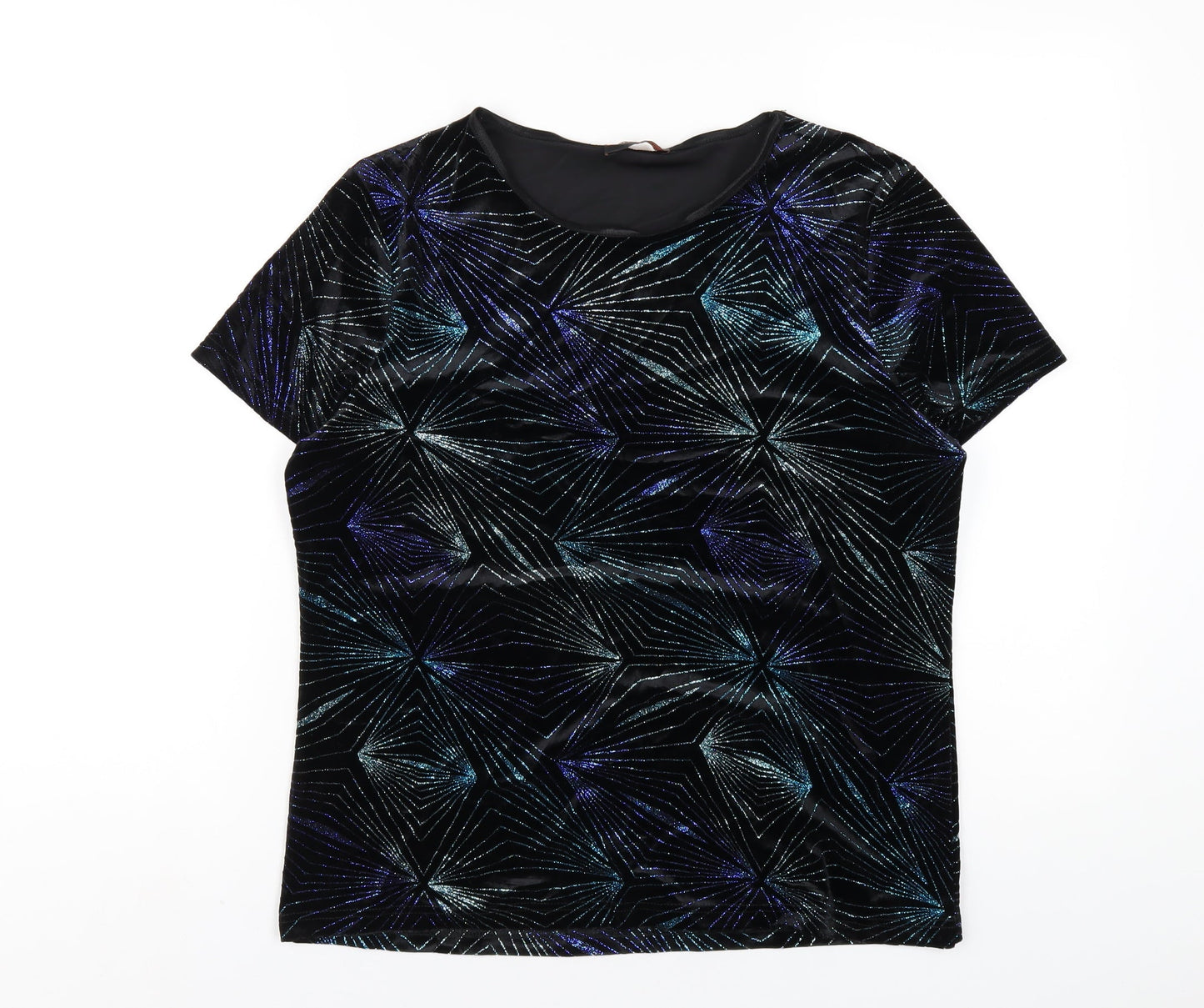 Womens UK Size L Anna Rose Black Basic T-Shirt