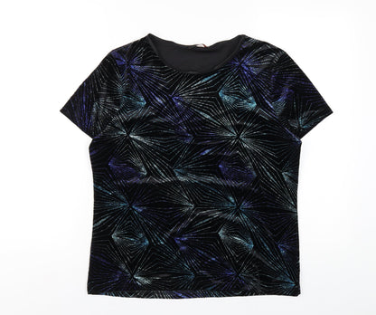 Womens UK Size L Anna Rose Black Basic T-Shirt