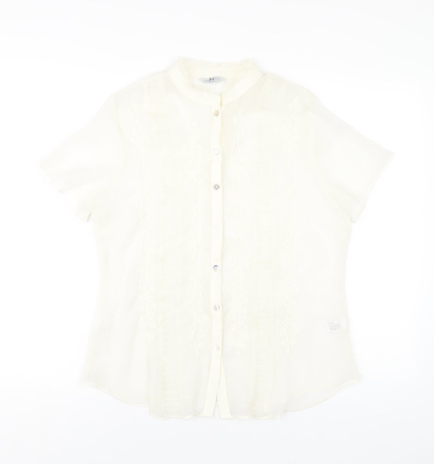 Womens UK Size 14 Joanna Hope Ivory Basic Button-Up