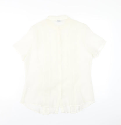Womens UK Size 14 Joanna Hope Ivory Basic Button-Up