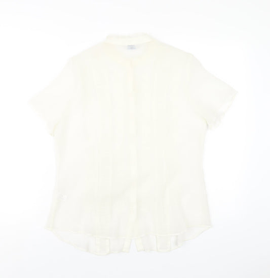 Womens UK Size 14 Joanna Hope Ivory Basic Button-Up