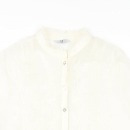 Womens UK Size 14 Joanna Hope Ivory Basic Button-Up