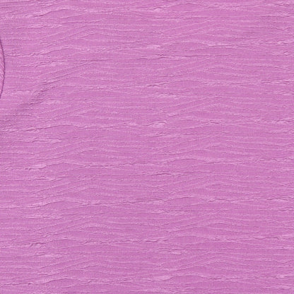 EWM Womens Purple Polyester Basic T-Shirt Size 18 Round Neck