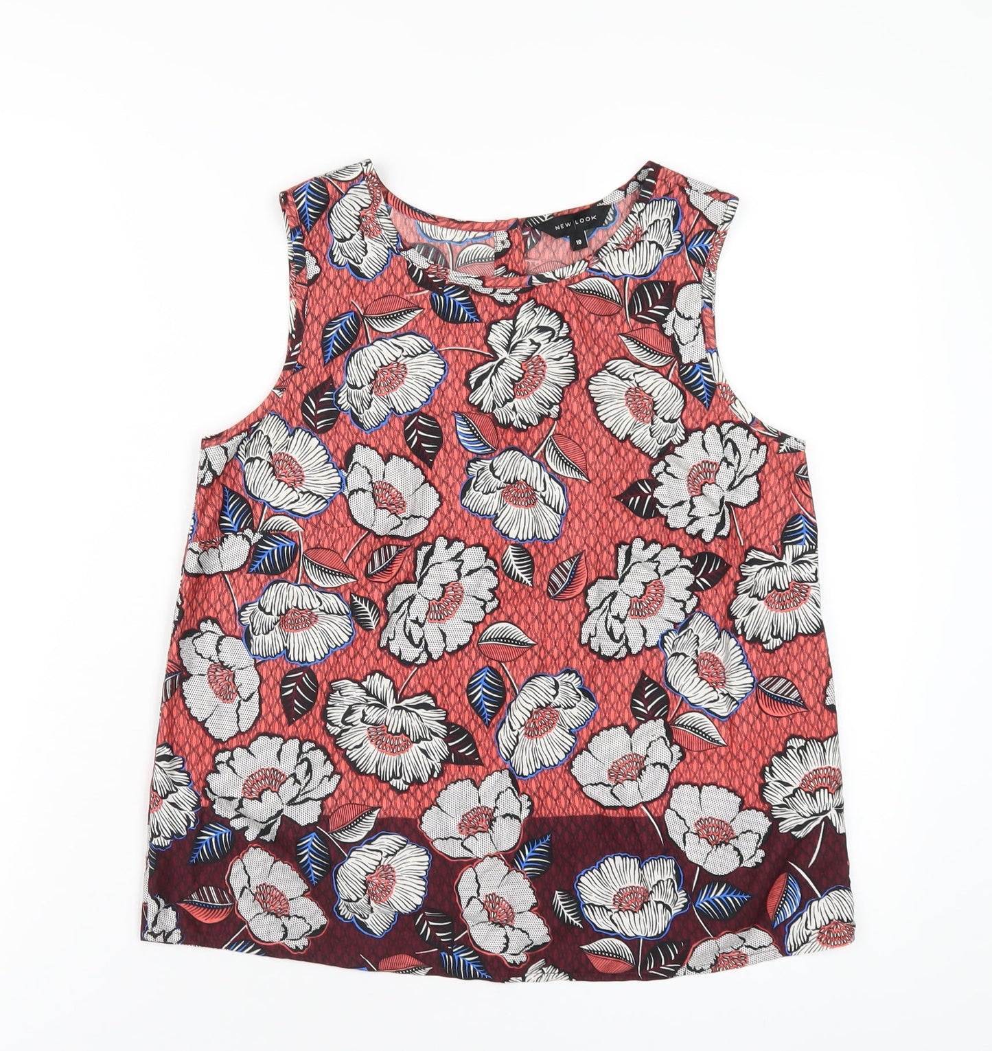 Womens UK Size 10 New Look Multicoloured Basic Tank