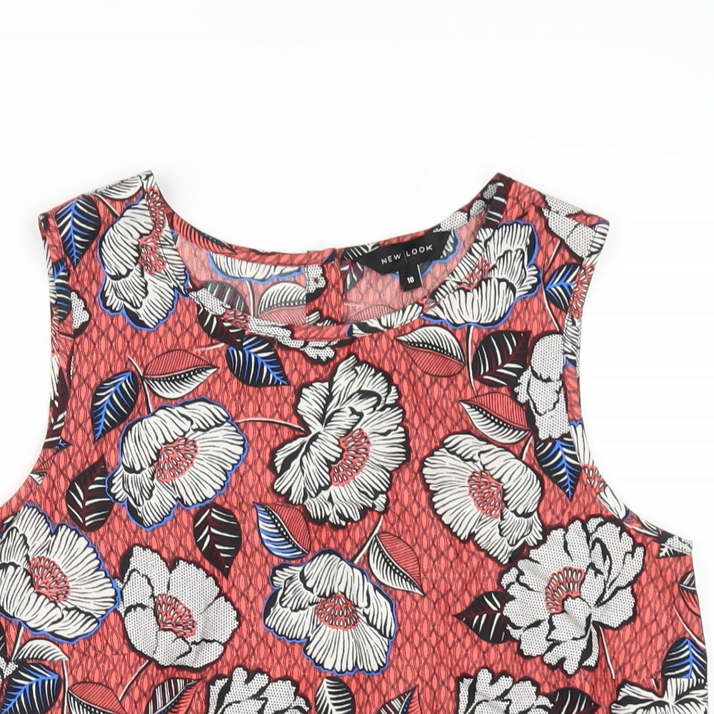 Womens UK Size 10 New Look Multicoloured Basic Tank