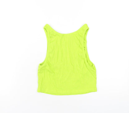 Womens UK Size L Zara Green Basic Tank