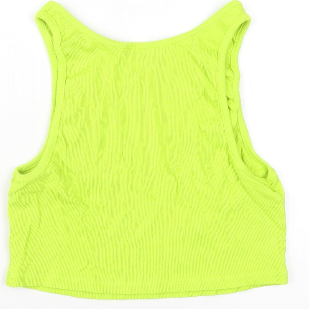 Womens UK Size L Zara Green Basic Tank