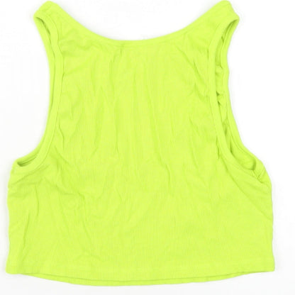 Womens UK Size L Zara Green Basic Tank