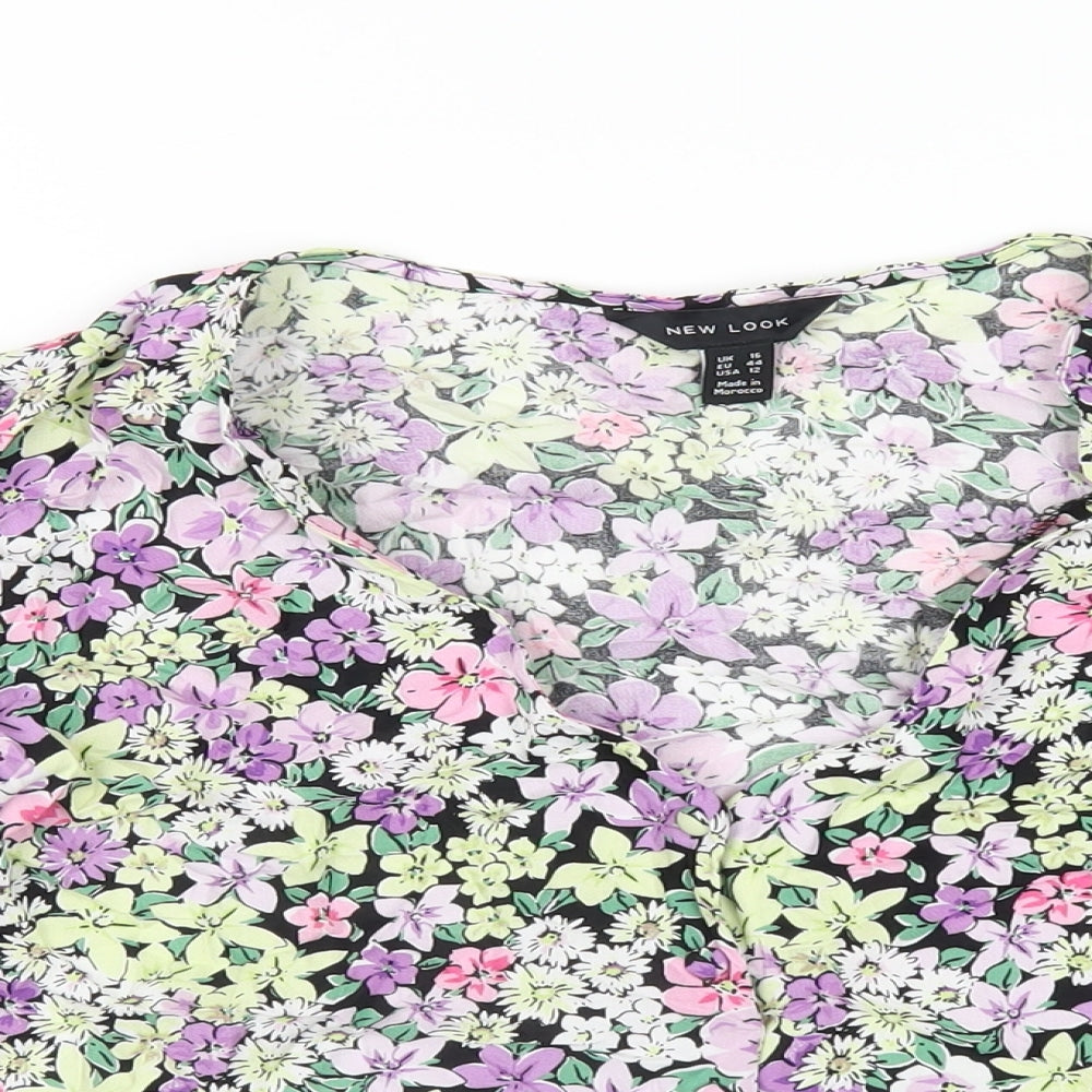 Womens UK Size 16 New Look Multicoloured Basic T-Shirt