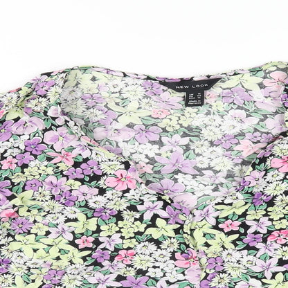 Womens UK Size 16 New Look Multicoloured Basic T-Shirt