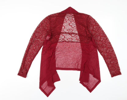 Womens UK Size S Saloos Red Kimono Blouse