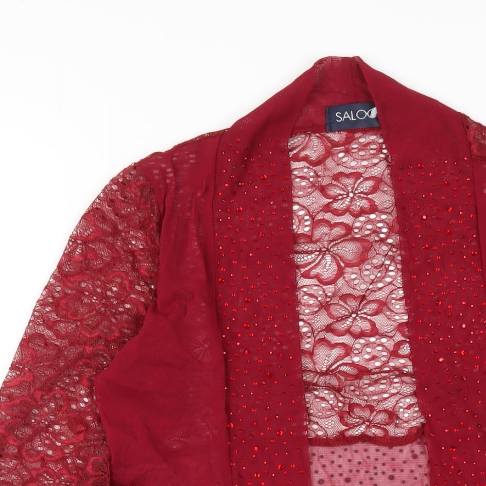 Womens UK Size S Saloos Red Kimono Blouse
