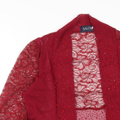 Womens UK Size S Saloos Red Kimono Blouse