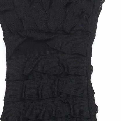 Studio M Womens Black Polyester A-Line Size XS V-Neck Pullover - Layered